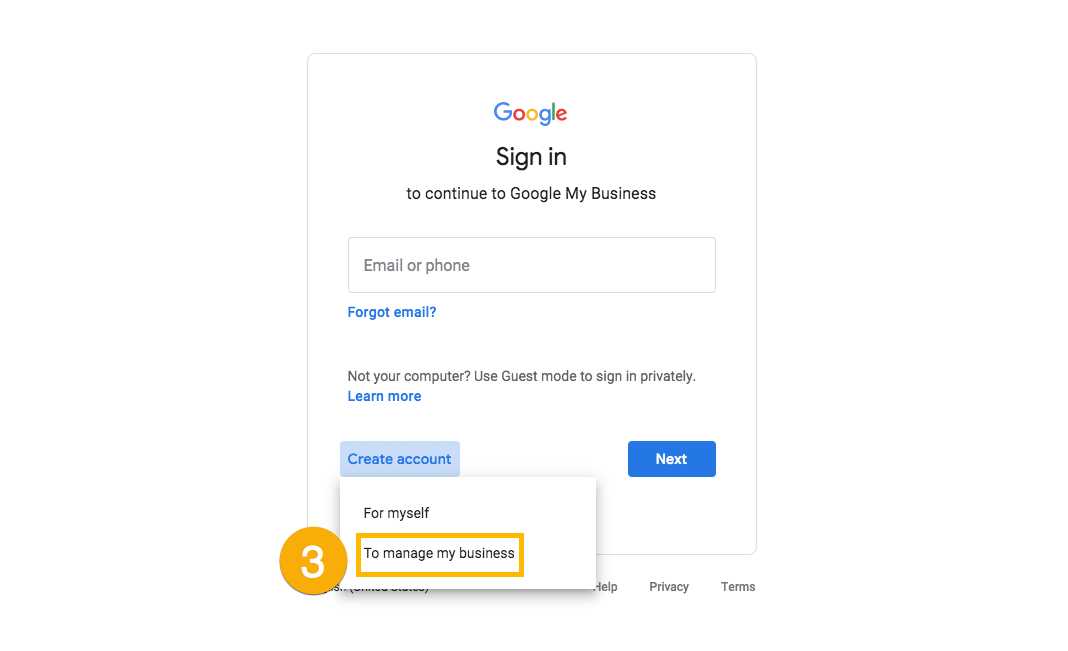 Step 3: Google My Business Listing process