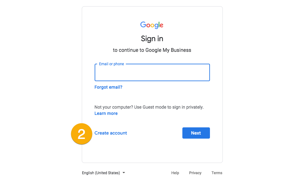 Google My Business Listing - Step 2